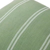 Hello Honey® Green Square Interwoven Double-Striped Cotton Pillow Cover