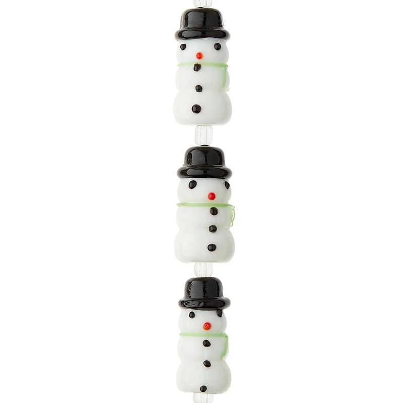 12 Packs: 5 ct. (60 total) Snowman Lampwork Beads, 23mm by Bead Landing™