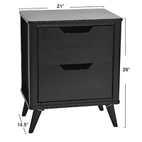 Hello Honey® 26" Yume Mid Century Modern Solid Wood Nightstand with 2 Storage Drawers