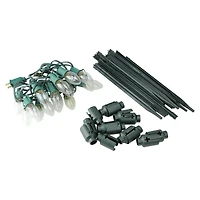 Mighty Light Clear C9 Christmas Pathway Marker Set, Green Wire