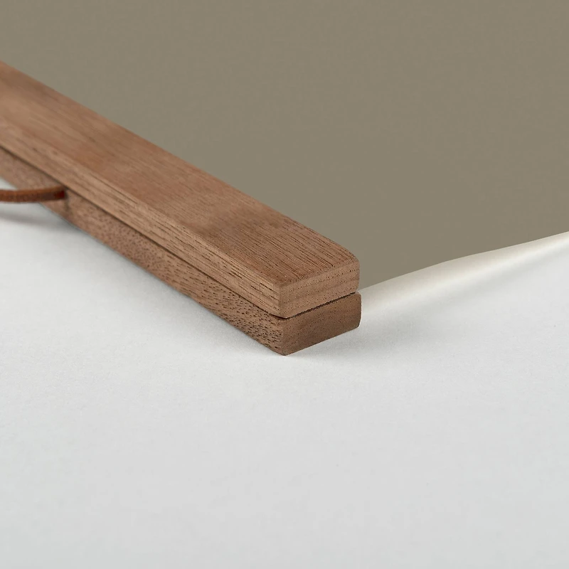 Taupe Tis the Season Hanging Canvas in Teak Frame