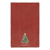 Oh Christmas Tree on Red Background Tea Towel Set