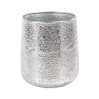 Set of 3 Silver Aluminum Glam Planter, 12", 16", 20"