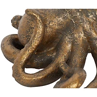 Black Polystone Coastal Sculpture, Octopus 5" x 11" x 7"