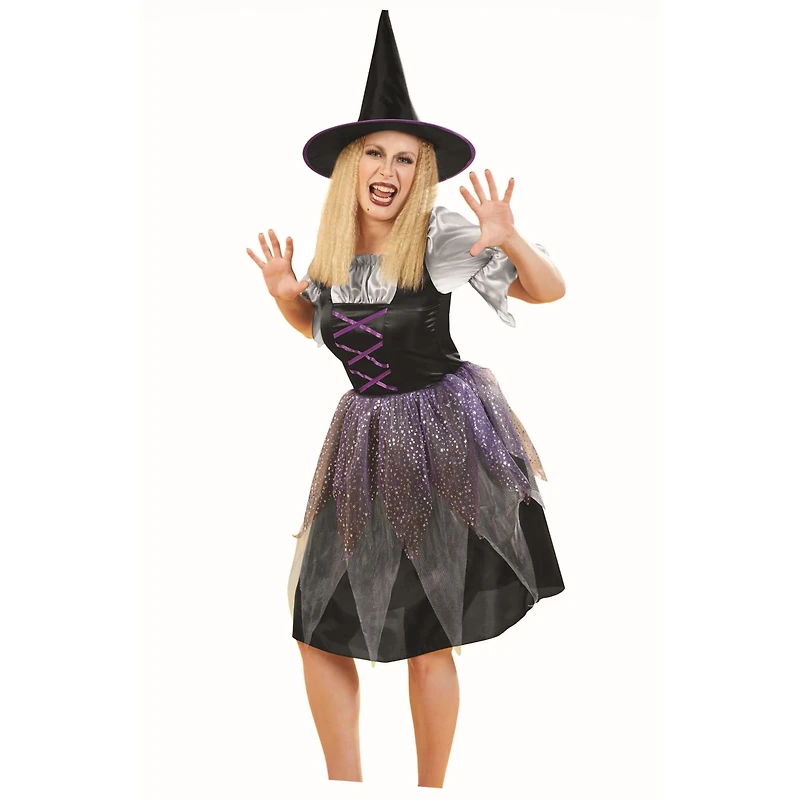 Medium Black & Purple Witch Women's Costume