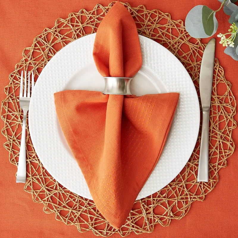 DII® Burnt Orange Dobby Stripe Cloth Dinner Napkins, 6ct.