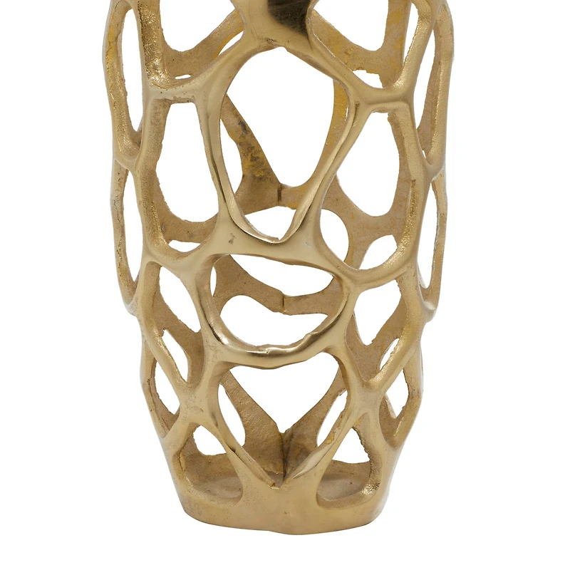 Gold Aluminum Contemporary Vase
