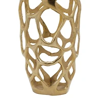 Gold Aluminum Contemporary Vase