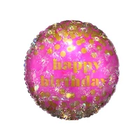 18" Happy Birthday Dotty Holo Foil Balloon