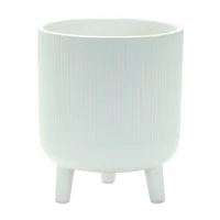 Decorative White Pot Set with Legs