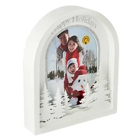5" x 7" White Happy Holidays Light-Up Tabletop Frame by Studio Décor®