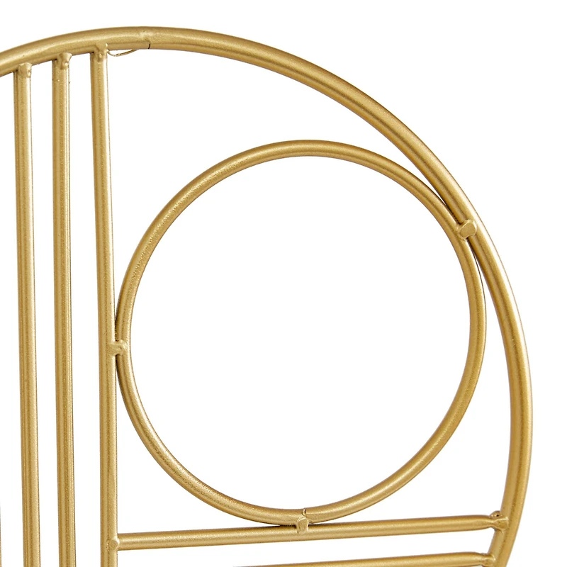 14" Gold Metal Contemporary Abstract Sculpture