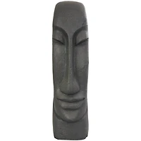 31" Black Tall Distressed Totem Face Sculpture