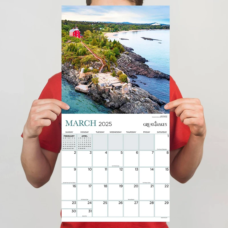 TF Publishing 2025 Great Lakes Wall Calendar