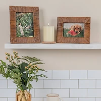 Hello Honey® Natural Stained Handwoven Rattan Photo Frame