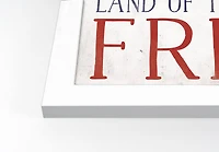 Land of the Free White Framed Print Under Plexiglass