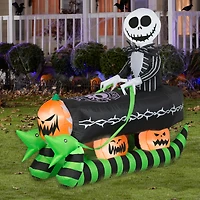 5ft. Airblown® Inflatable Halloween Jack Skellington on Coffin Sleigh