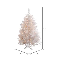 4.5ft. Pre-Lit Sparkle White Spruce Artificial Christmas Tree, Clear Incandescent Lights