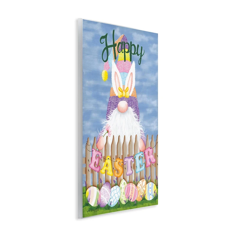 Stupell Industries Happy Easter Garden Gnome Eggs Wall Plaque Art