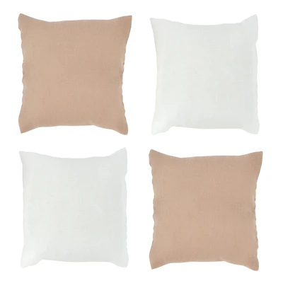 Mini Beige & White Throw Pillow Set by Make Market®