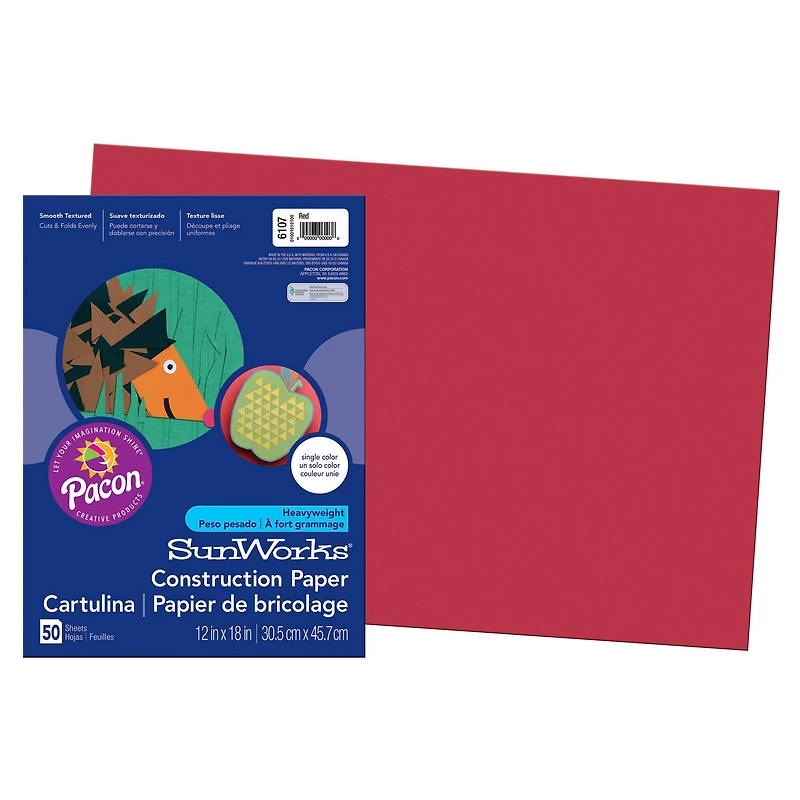 SunWorks® Construction Paper, 12" x 18", 5ct.