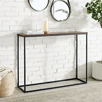 Walker Edison 42" Dark Walnut & Black Open Box Entry Table