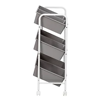 Honey Can Do Gray/White 6-Bin Rolling Cart