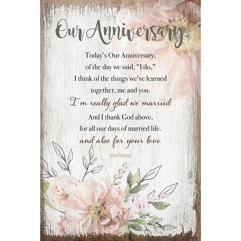 Our Anniversary Inspirational Wood Plaque