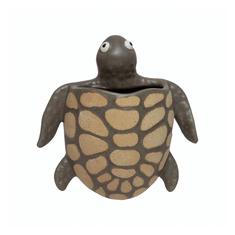 Hello Honey® 10" Green Stoneware Turtle Wall Planter