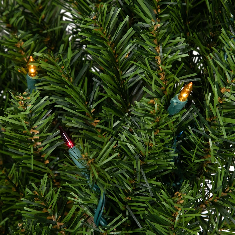 30" Pre-Lit Christmas Artificial Canadian Pine Wreath