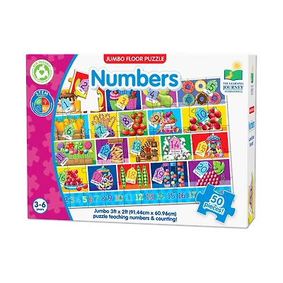 Jumbo Floor Puzzle - Numbers: 50 Pcs