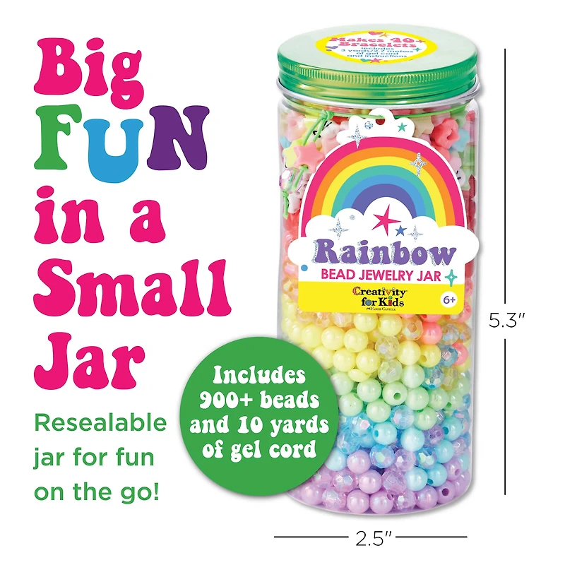 Creativity for Kids® Rainbow Bead Jewelry Jar