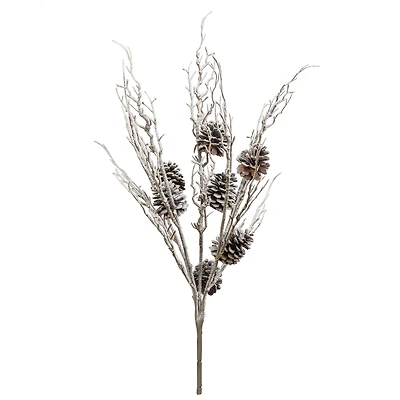 24" Snowy Pinecone Branch Deluxe Bush by Ashland®