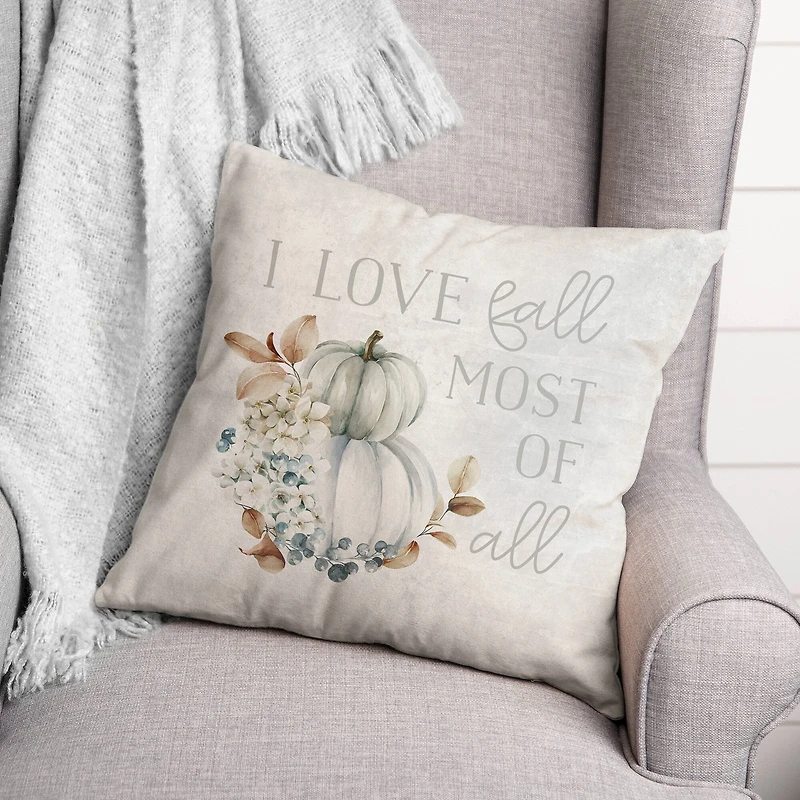 Off-White Love Fall Most Of All Throw Pillow