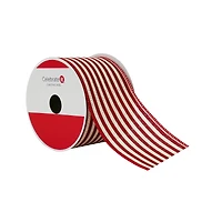 2.5" x 20ft. Red Ticking Stripes Wired Ribbon by Celebrate It®