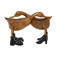 Brown Wood Farmhouse Sculpture, Duck 11" x 16" x 6"