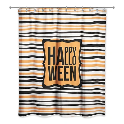 Happy Halloween Stripes Shower Curtain