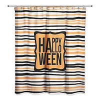 Happy Halloween Stripes Shower Curtain