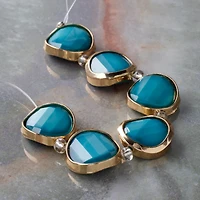 Teal & Gold Faceted Glass Coin Bead Mix by Bead Landing™