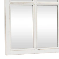 White Wood Farmhouse Rectangular Wall Mirror 48" x 22"