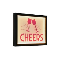 American Art Decor Tipsy Printed Cheers LED Light Box Wall Sign - 14" x 11" x 1.6"