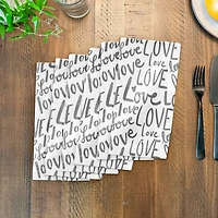 Love Typography 10" x 10" Cotton Twill Napkin