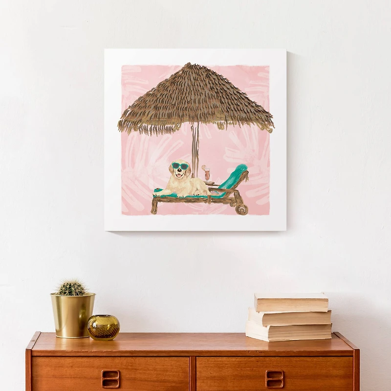 Lounging Golden Retriever 4 Canvas Wall Art