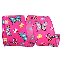 Reliant 2.5" x 10yd. Wired Butterfly And Bees Bright Ribbon