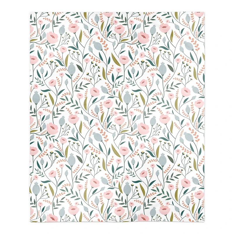 Pastel Floral Pattern Fleece Blanket