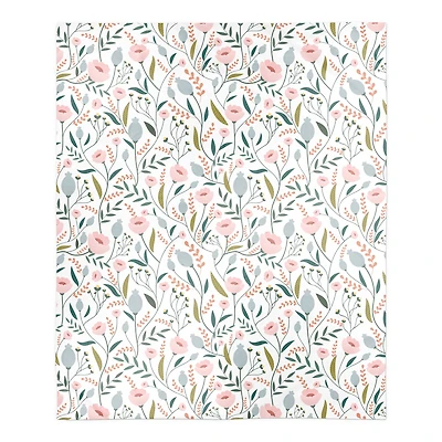 Pastel Floral Pattern Fleece Blanket