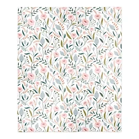 Pastel Floral Pattern Fleece Blanket
