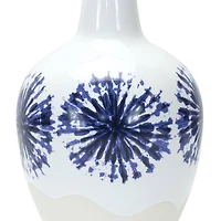 11" Two-Tone Tie Dye Design Ceramic Vase