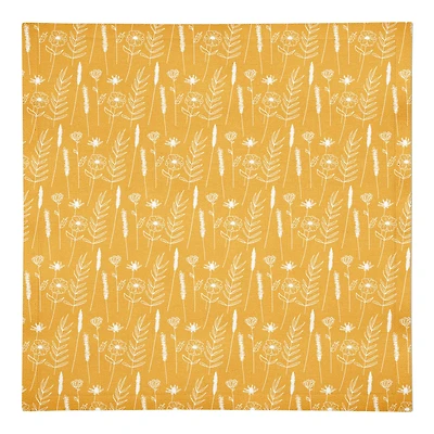 Golden Wheat Flower 10" x 10" Cotton Twill Napkin