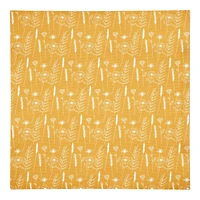 Golden Wheat Flower 10" x 10" Cotton Twill Napkin